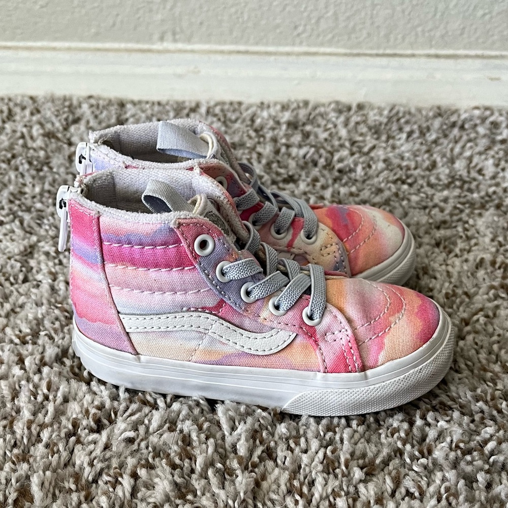 Vans SK8 Festival Dream Multicolor Toddler Girl's Hi Zip Sneakers Size 6.5